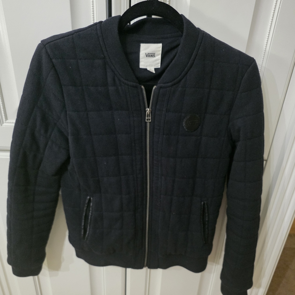 Vans Black Quilted Bomber Jacket